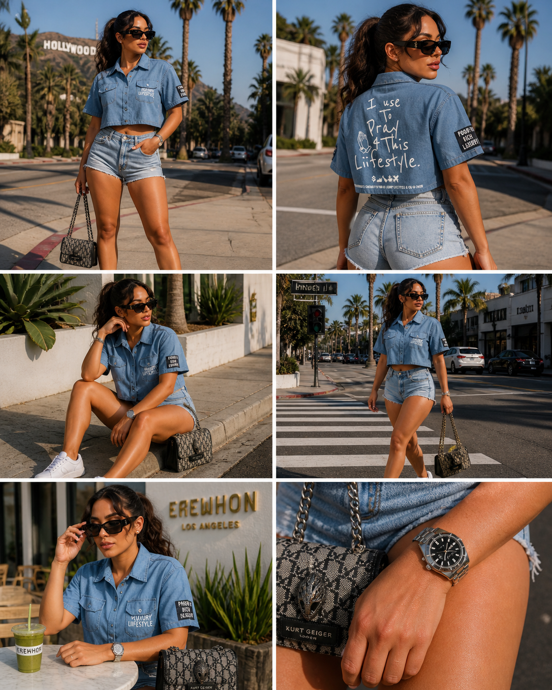 Luxury Liifestyle Co. women’s denim crop top button up shirt