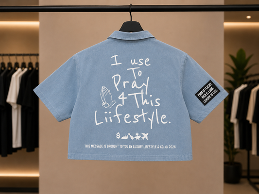 Luxury Liifestyle Co. women’s denim crop top button up shirt