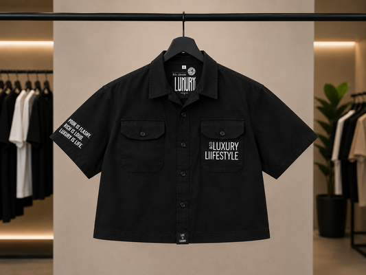 Luxury Liifestyle Co. women’s denim crop top button up shirt